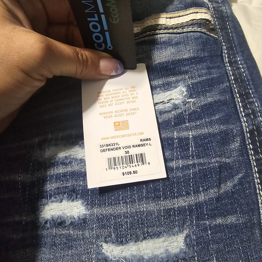 American Fighter Blue Slim Straight Jeans